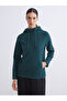 Green Hooded Fleece Women's Zippered Sweatshirt