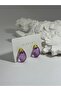 Purple Drop Earrings-Minimalist Design with Gold Tips - 2