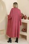 Women's Fuchsia Double Sleeve Long Hijab Knitwear Cardigan - 2