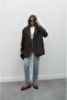 Brown Oversize Blazer Jacket with Decorative Pockets - 2