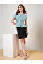 Green Satin Peplum Workwear Top - 5