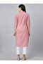 Women Printed Shirt Collar Straight Kurta - 3