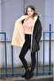 Girl's Winter Puffer Coat with Fur Hood, Long Model