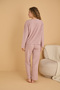 Mink Embroidered Towel Fabric Knitted Pajama Set25226007 - 3