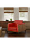 KD 3326 Natural Dijon Walnut Wooden Single Seat Sofa with PU Cushion for Offices, Home-Red - 2