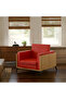 KD 3326 Coco Bolo Wooden Single Seat Sofa with PU Cushion for modern Offices, Home - Red - 2
