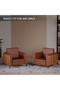 KD 3326 Natural Dijon Walnut Wooden Single Seat Sofa with PU Cushion for Offices, Home-Brown - 6