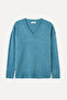 Women's Mint Green Loose Fit V-Neck Sweater - 4
