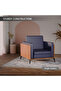 KD 3326 Natural Dijon Walnut Wooden Single Seat Sofa with PU Cushion for Offices, Home-Blue - 5