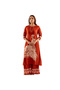 Women's Cotton Palazzo Set, Red with Peacock Print, Traditional Kurta Style - 2