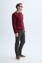Men's Stone Color Crew Neck Knitwear Sweater - 5