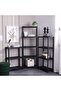Milano 3-Tier Plastic Shelf – Extendable Plant Stand, Bathroom & Living Room Storage, Black - 7