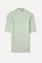 Women's Mint Green Fitted High Neck 3/4 Sleeve Knit Sweater