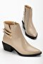 Women's Heeled Boots Mink Patent Leather Pointed Western Toe