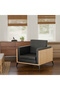 KD 3326 Coco Bolo Wooden Single Seat Sofa with PU Cushion for modern Offices, Home - Black - 2