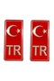 Tr Bayrak Plakalik Sticker Kabartma Folyo a Kali̇te 2 Adet