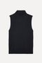 Women's Black Turtleneck Crop Sleeveless Knitwear - 5