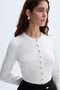 Women's Black Crew Neck Knitwear Cardigan - 3