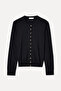 Women's Black Crew Neck Knitwear Cardigan - 4
