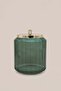 Emerald Glass Bathroom Jar, Cotton Ball Holder