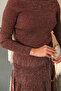 Women's Glitter Detailed Dress Brown - 5