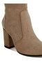 Women Microfiber Sock Boots in Beige - 5