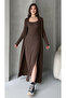Long Cardigan Long Dress Two-Piece Set - 3
