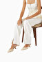 Brit 60 Orchid Ivory Lace Embroidered, Pearl Buckle Mid-Heeled Women's Mule Slippers - 2