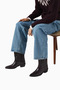 Rue Burgundy Leather Embroidery Detailed Pointed Toe Low Heel Western Women's Boots - 2