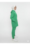 Women's Green Hooded Pocketed 100% Cotton Seasonal Jogger Pants Sports 2-Piece Hijab Tracksuit Set _2273 - 5