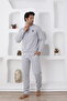 Men's Long Sleeve Thick Winter Buttoned Pocketed 100% Cotton 2-Piece Pajama Set - 4