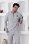 Men's Long Sleeve Thick Winter Buttoned Pocketed 100% Cotton 2-Piece Pajama Set - 5