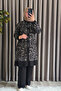 Women's Hijab Clothing Plus Size Stripe Patterned Nisa Set - 2