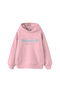 Reverse Stone Printed Oversize Unisex Pink Hoodie