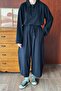 طقم بودي سوت وبنطلون شالوار أسود من قماش السوبرم