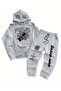 Tracksuit Set with Hoodie Sweatshirt and Sweatpants, Great Patterned Set