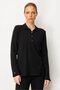 Women's Polo Neck Collar and Buttoned Sleeves Blouse Black - 4