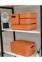 5 Piece Colors Orange Office Closet Organizer Box with Lid Socks Clothing Organizer Set - 3