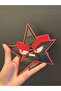 16X16 cm Leather Angry Face Star Arma Black - 2