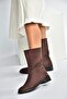 L726597702 Brown Suede Flat Sole Casual Women's Boots - 2