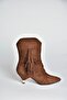 V404022202 Brown Suede Low Heel Tasseled Women's Boots - 7