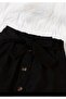 Girl's Ruffle Sleeve Black Skirt Set - 3