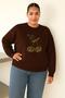 3-Ply Combed Cotton Lucky Girl! Printed Large Size Unisex Sweatshirt