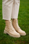 Mylriara Women's Lace-Up Zip Casual Combat Boots 001207 Patent Leather - 7