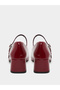 Red Patent Mary Jane Shoes with Heart Buckles - 4