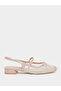 Beige Mesh Mary Jane Shoes with Bow Detail - 2