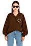 Heart Printed Unisex V-Neck Sweatshirt