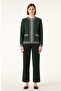 Nefti Green Striped Women's Jacket