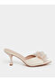 Floral Corsage Slip On Kitten Heel Sandals - 2