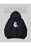 Seal Design Black Front Printed Sweatshirt